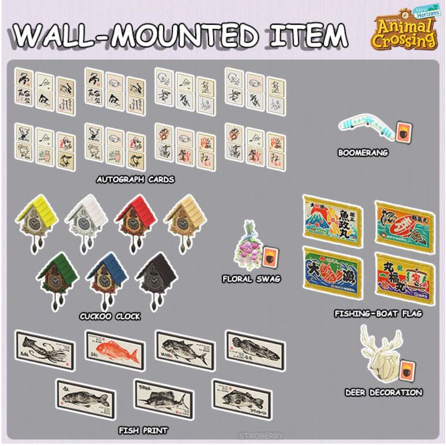 Jual WallMounted Item TV Camera CLock ACNH Animal Crossing Indonesia