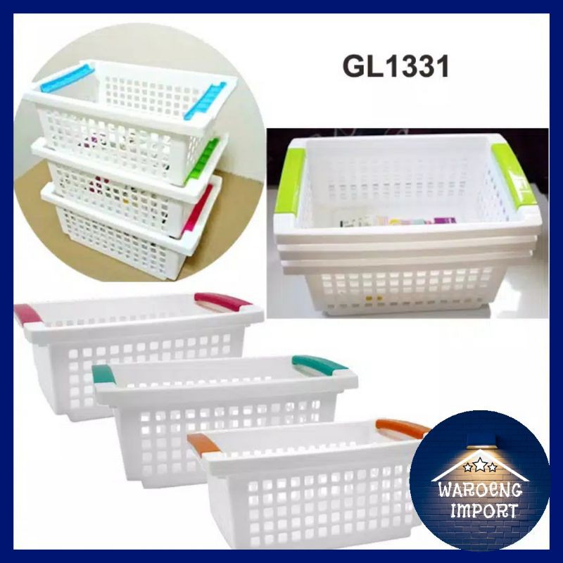 Green Leaf Brody Keranjang Dapat Disusun Basket Stackable