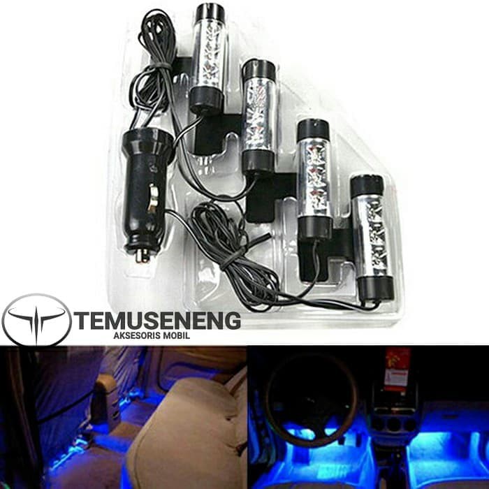 Lampu Mobil Led Kolong Tabung Footstep Kabin Interior Dasboard Jok Mobil Warna Biru - Biru