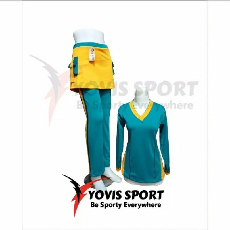 SETELAN OLAHRAGA WANITA MODEL ROK KANTONG YOVIS SPORT/SENAM/ZUMBA/AEROBIK