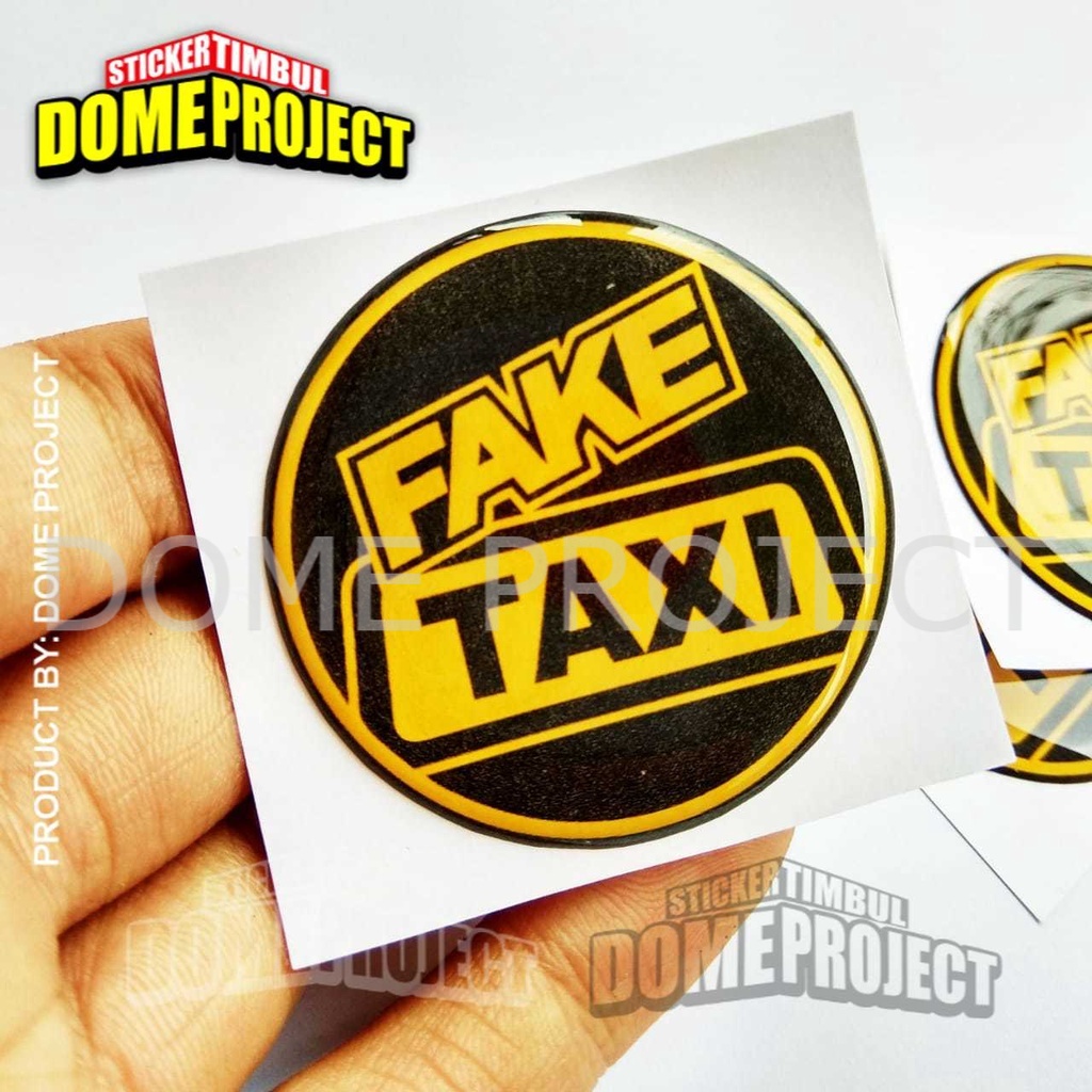 Stiker Motor Timbul EMBLEM FAKE TAXI STIKER RESIN TIMBUL LENTUR STICKER MOBIL AKSESORIS MOBIL