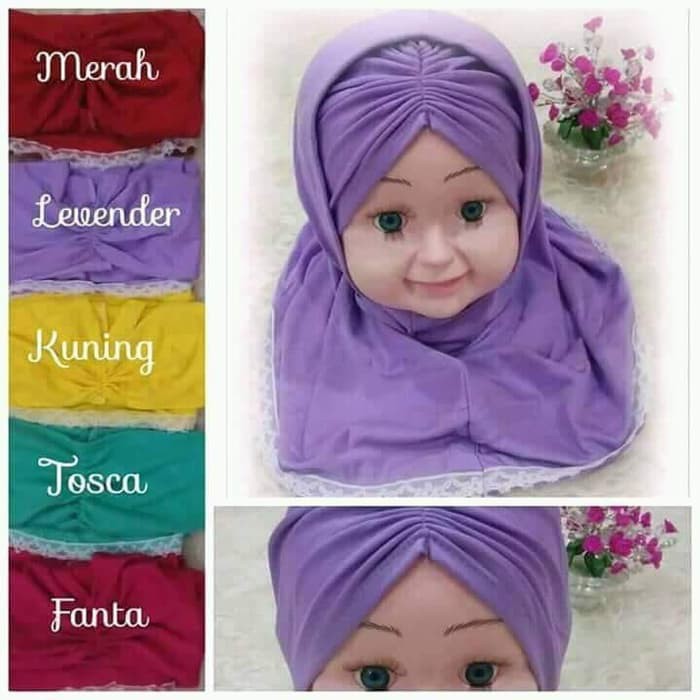 jilbab bayi/anak kerut renda