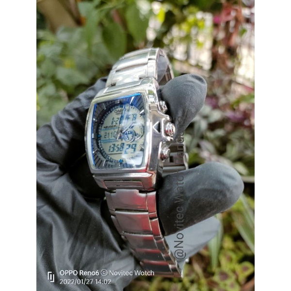 Casio edifice termometer Second Efa-120 preloved multifungsi analog digital jam tangan pria bekas be