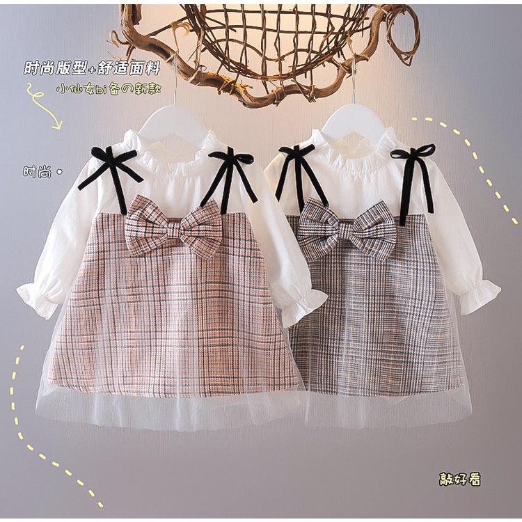 Dress Bayi Baju Bayi Balita Perempuan Lengan Panjang Import