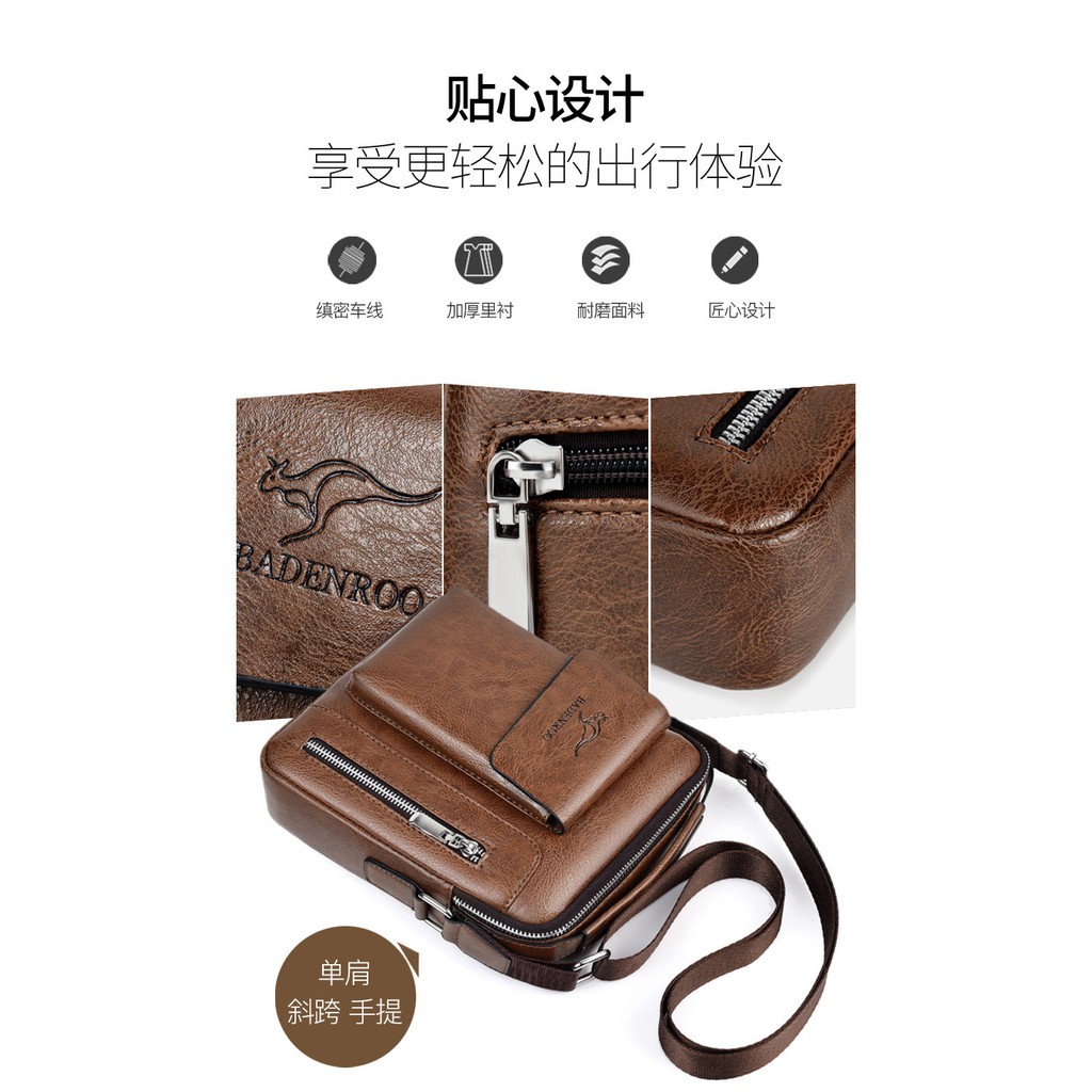 [ORIGINAL] Badenroo Tas Selempang Kulit Import Pria Casual Style Men's Leather Shoulder Bag