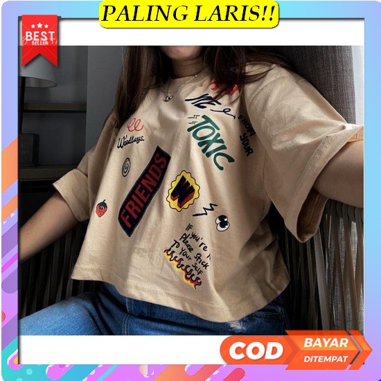 Kaos Bear Stop Talking Like Trash Oversize Afi - Ec - Oversize Crop Toxic