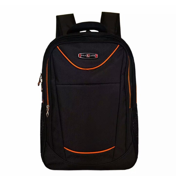 polo latin tas ransel laptop pria tas punggung backpack- hitam