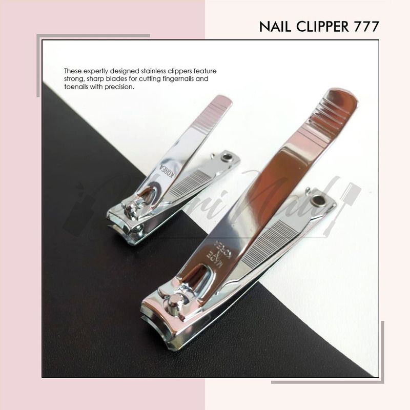 Gunting kuku 777 kecil / jumbo besar ukuran normal size silver stainless nail clipper