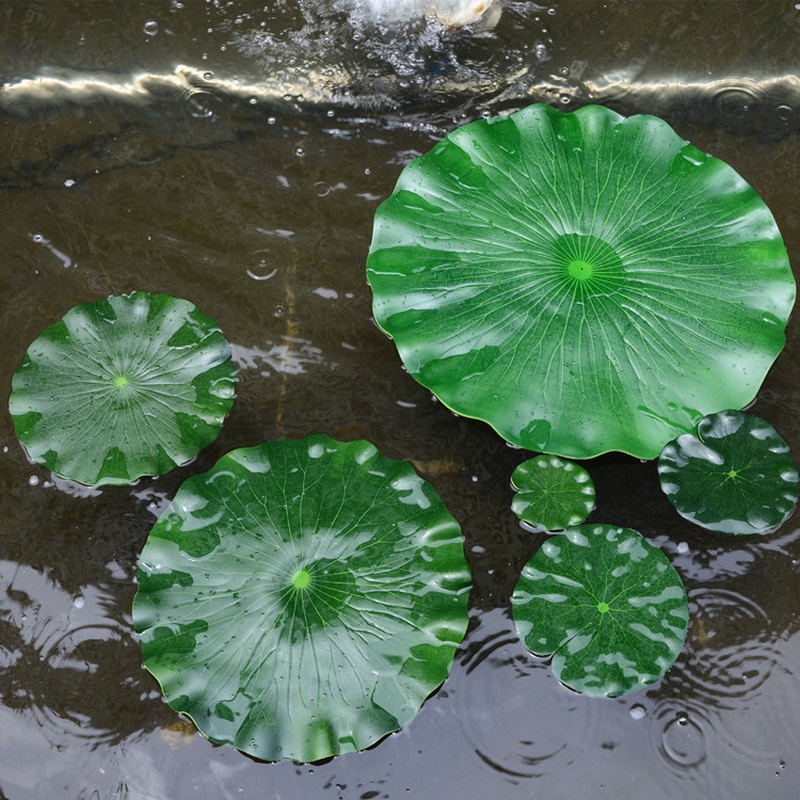 1 Pc Ornamen Daun Teratai Buatan Mengambang Untuk Alat Peraga Pemandangan Kolam Akuarium