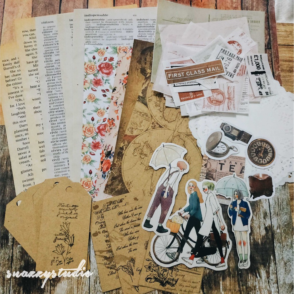 

PREMIUM Jurnal Kit Vintage - Bujo Kit - Vintage Bullet Journal Kit - Vintage Aesthetic Journaling Kit