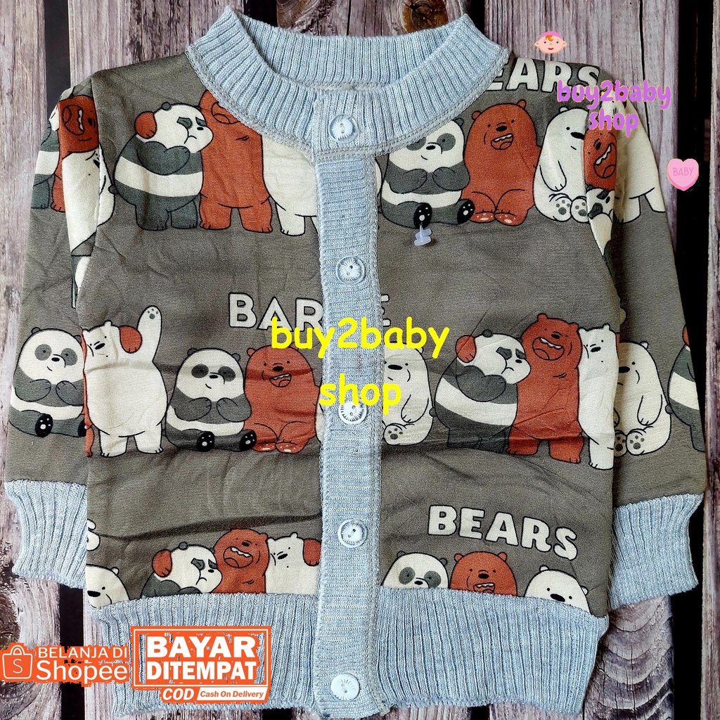 Sweater Cardigan Bahan Bulu Premium Super Halus dan Lembut anak 6 Bulan s.d 2 Tahun 1 PCS