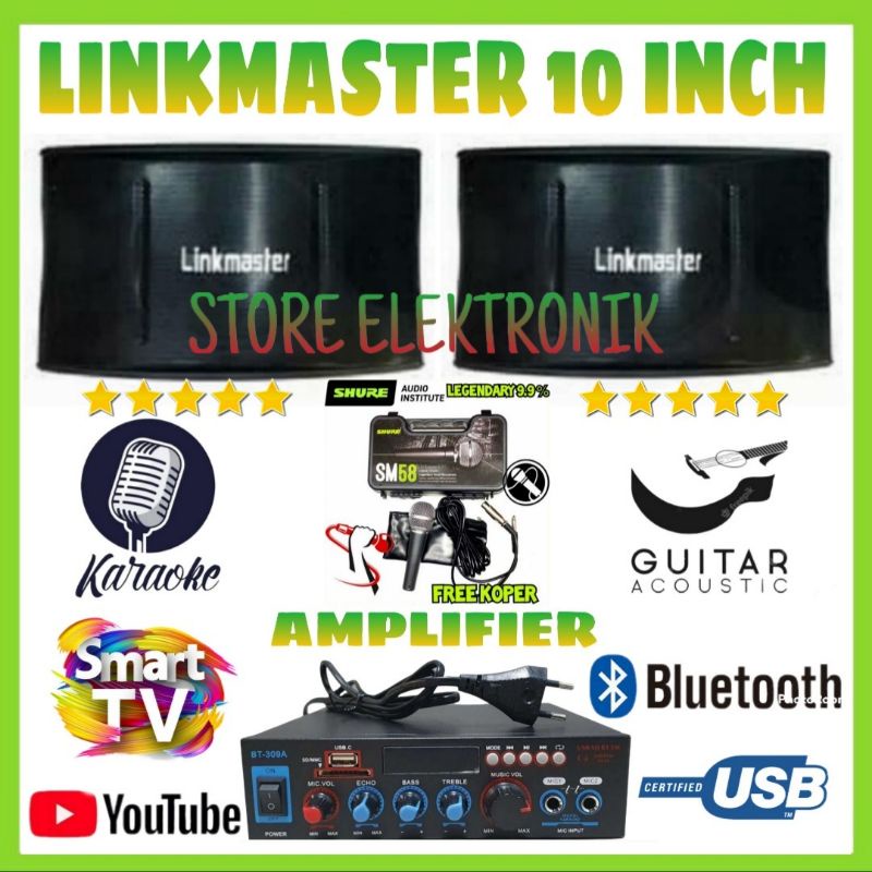 Paket Speaker Linkmaster 10 Inch - Smart Tv Connect Amplifier Karaoke Di Youtube