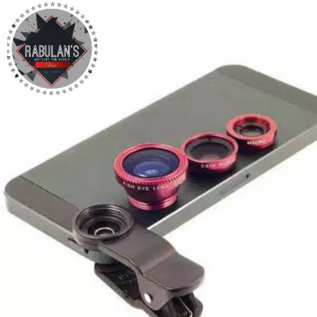 Lensa Fisheye 3in1 Jepit Universal Clip Lens Fish Eye Macro Wide Angle 3IN1 Kamera HP Selfie