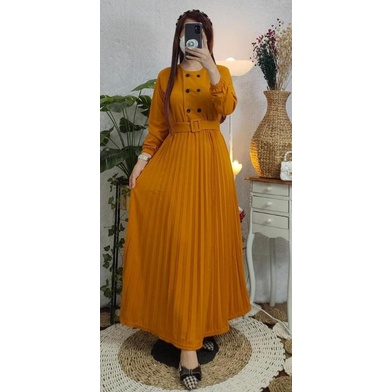 Gamis Plisket Murah Longdress plisket Murah Elpeka Fashion