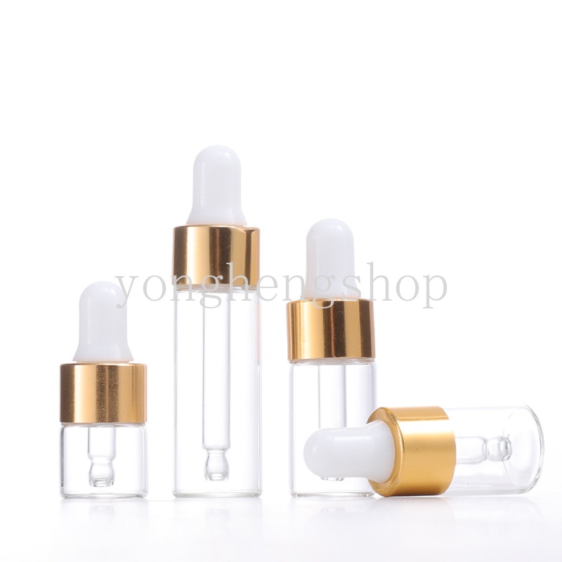 Botol Pipet Kaca Bening Isi Ulang Ukuran 5 / 10 / 15ml Untuk Minyak Esensial Serum Aromaterapi