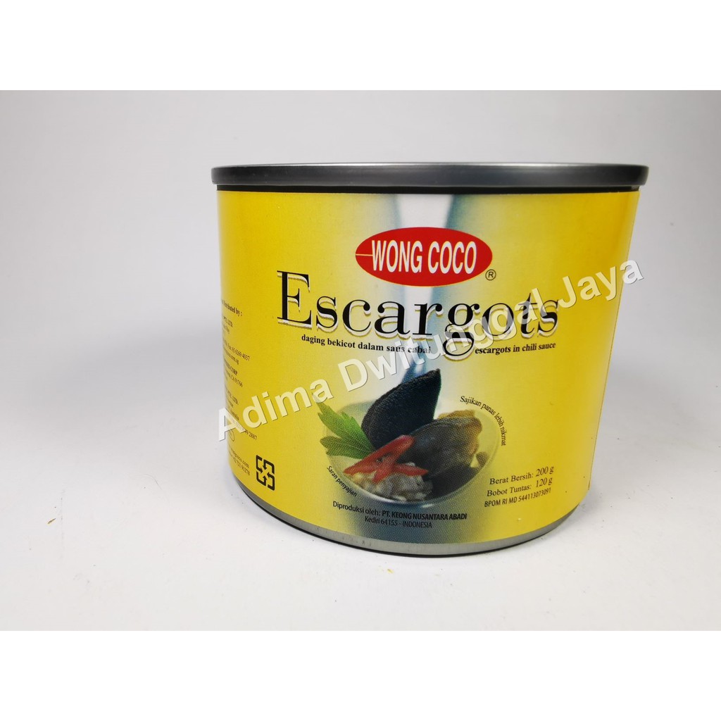 Wongcoco Escargots in Chili Sauce 200 gr, bekicot makanan khas Perancis