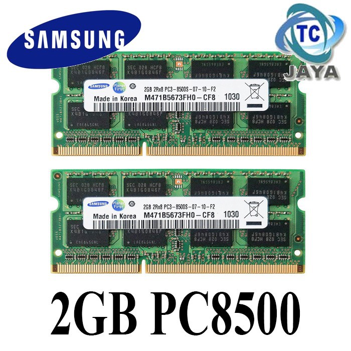 RAM MEMORY LAPTOP DDR3 2GB PC3 8500  MERK SAMSUNG