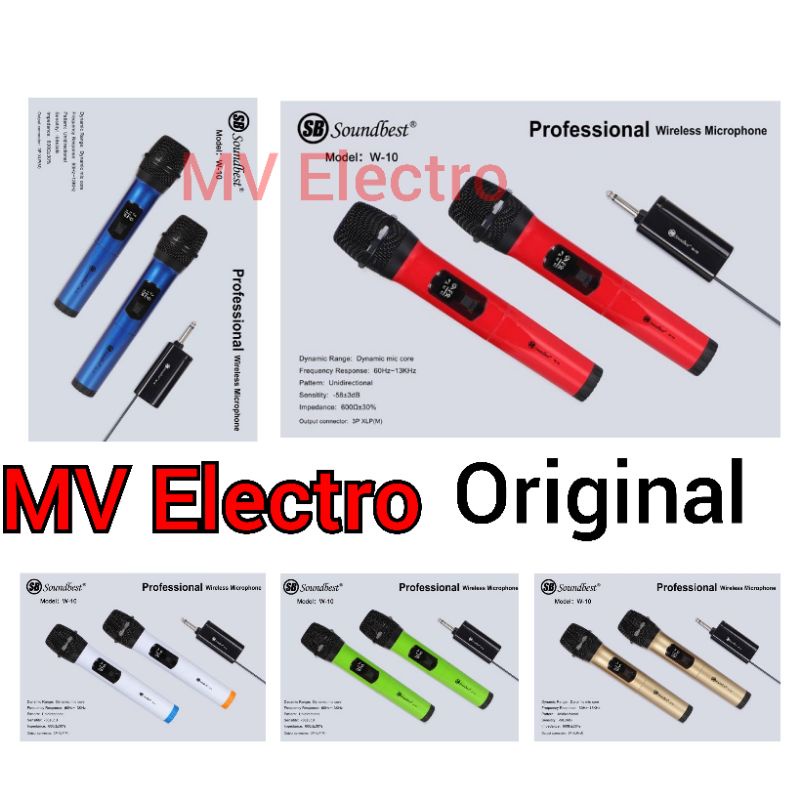 Mic Wireless Soundbest W10 Original Microphone Simple Soundbest W 10 Original / W8
