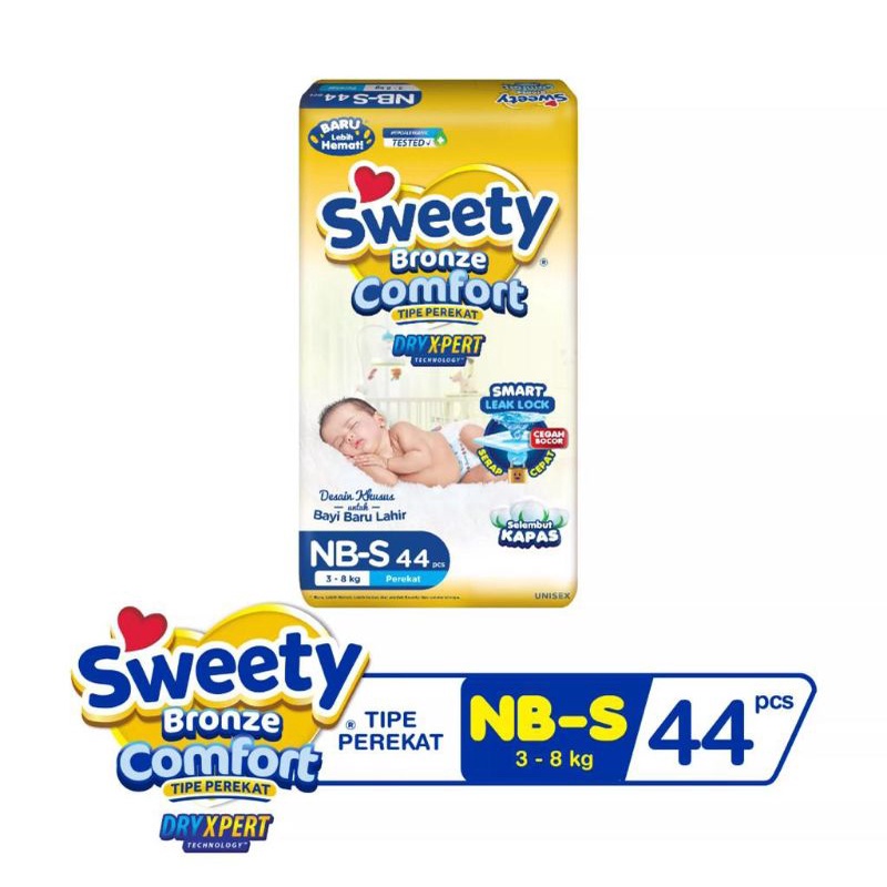 Sweety Bronze Dry X-pert Comport NB-S 44 / Pampers Bayi Baru Lahir