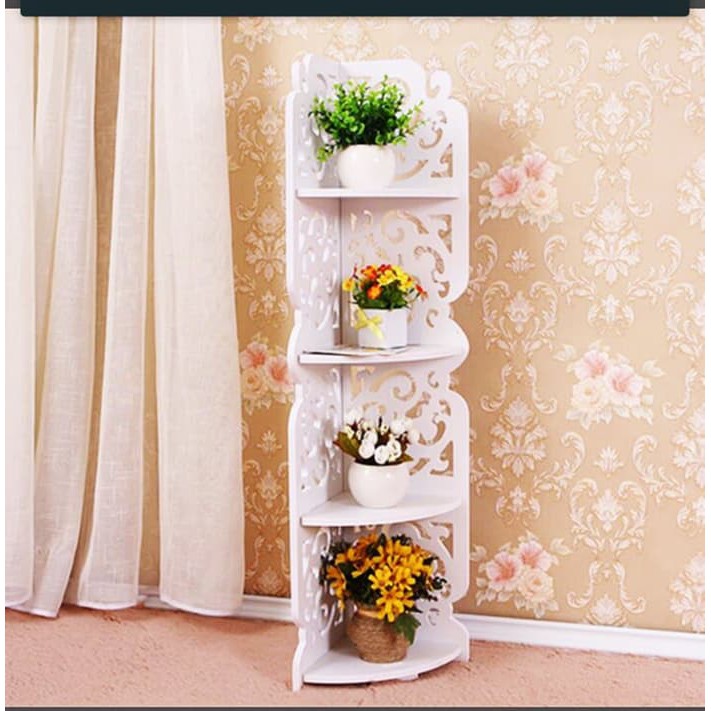 Jual Rak Sudut 4 Tinggkat Cantik - Rak Sudut Serbaguna 4 Tinggkat Motif Murah