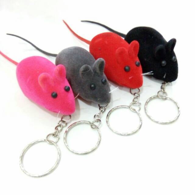 Gantungan Kunci Tikus Bunyi Key Chain Mouse Keychain Warna Random