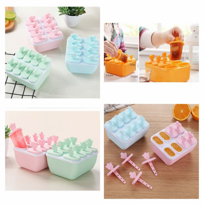 Cetakan Es Krim Stik Lolipop Popsicle Ice Cream 8pc Loli Mambo CES10