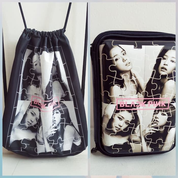 

Langsung Order LIMITED EDITION! 1 tas serut + 1 hpo t4 pensil KPOP BLACKPINK B/W Terlaris