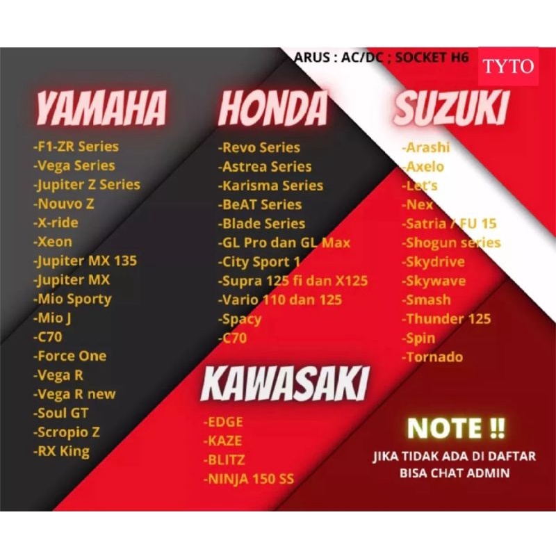 Bohlam led DOP led LAMPU led BEBEK GRAND BEAT MIO VARIO SHOGUN Type H6 / k1 ride it-5