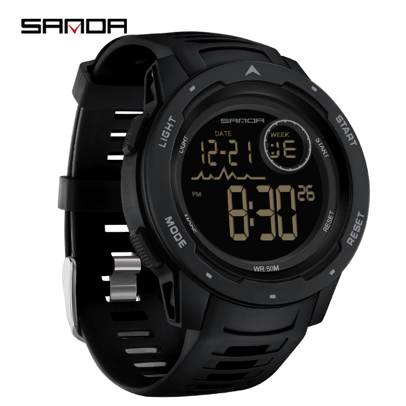 SANDA 2125 Jam Tangan Pria Digital EL Backlight Sport Watch Anti Air WATCHKITE WKOS