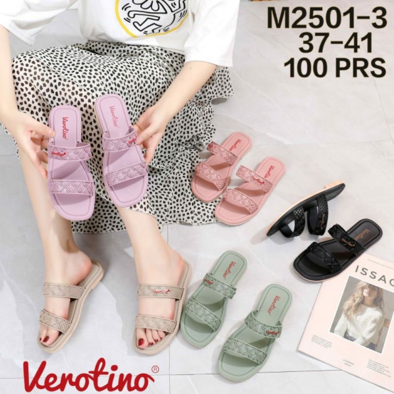 Sandal Jelly Verotino M2501 Sandal Slop Ban Dua Silang Terbaru (TK30)