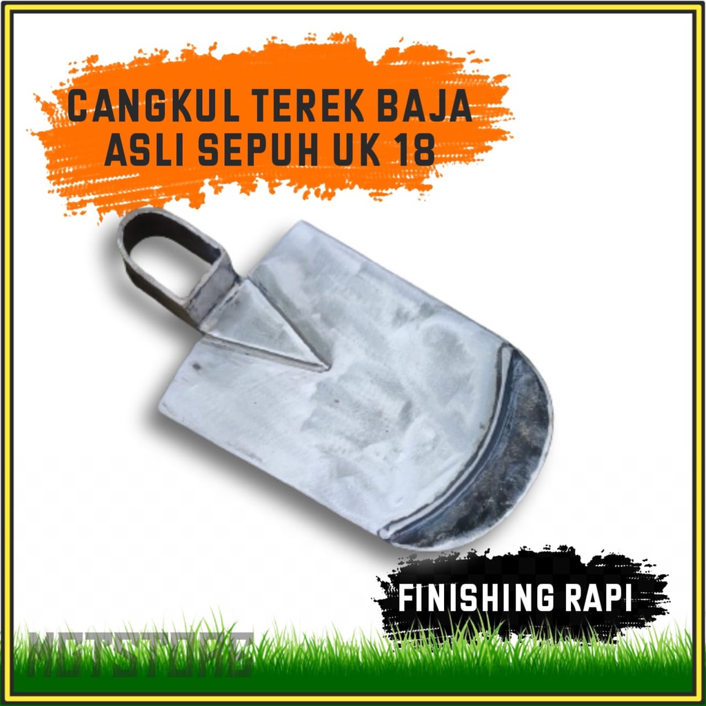 Cangkul Terek UK 18 - Cangkul Sawah Anti Lengket Cangkul Baja Asli Anti Lengket / Pacul Sawah / Cangkul Baja Asli Tebal