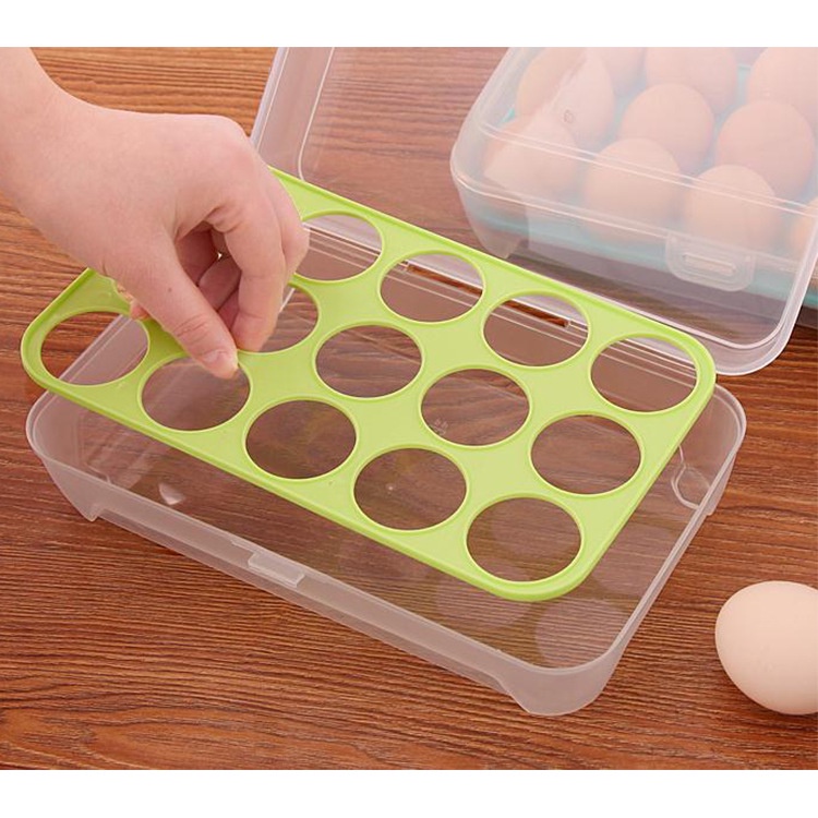 15 Eggs Holder  Storage Container PP Refrigerator Egg Storage Box 1 Pcs OWT