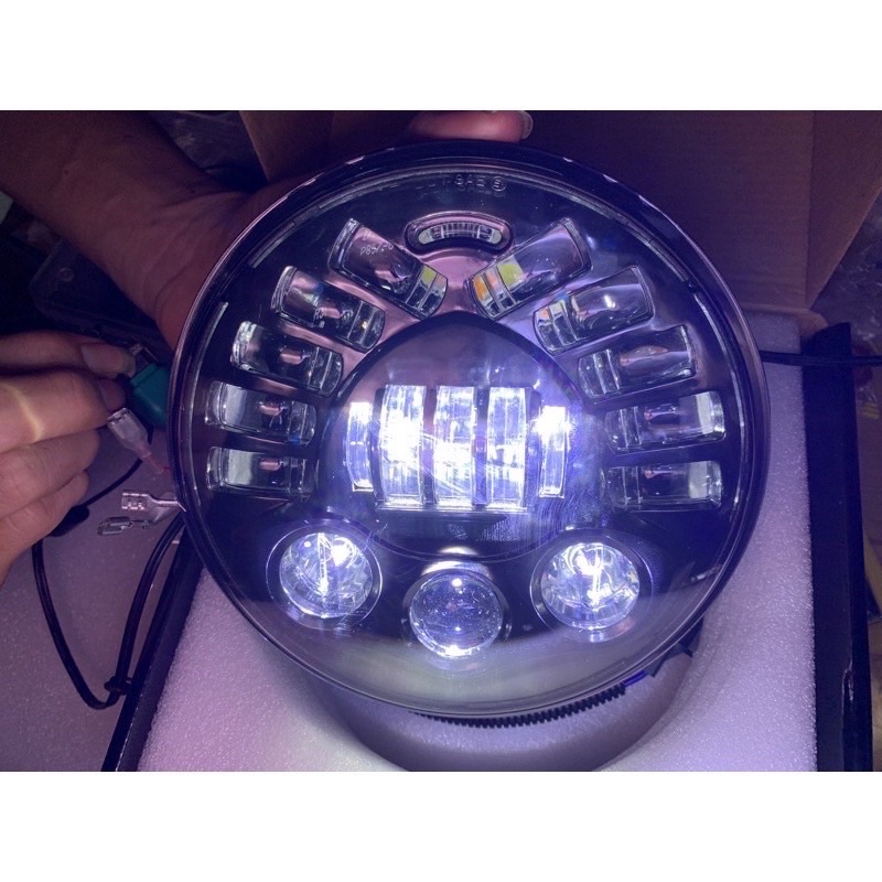 Lampu daymaker bulat 7inc 19led LAMPU DEPAN UTAMA DAYMAKER 7INC 19LED TERMURAH