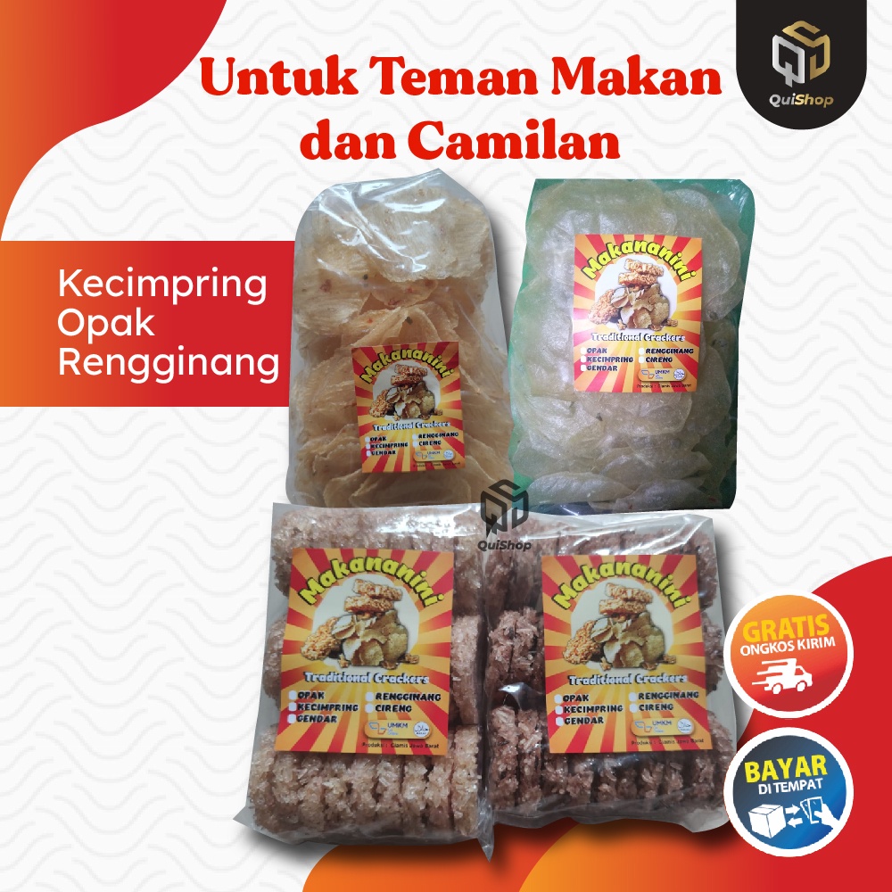 Cemilan Ringan Opak Kecimpring Cimpring Singkong Rengginang Mentah Siap Goreng Termurah Premium