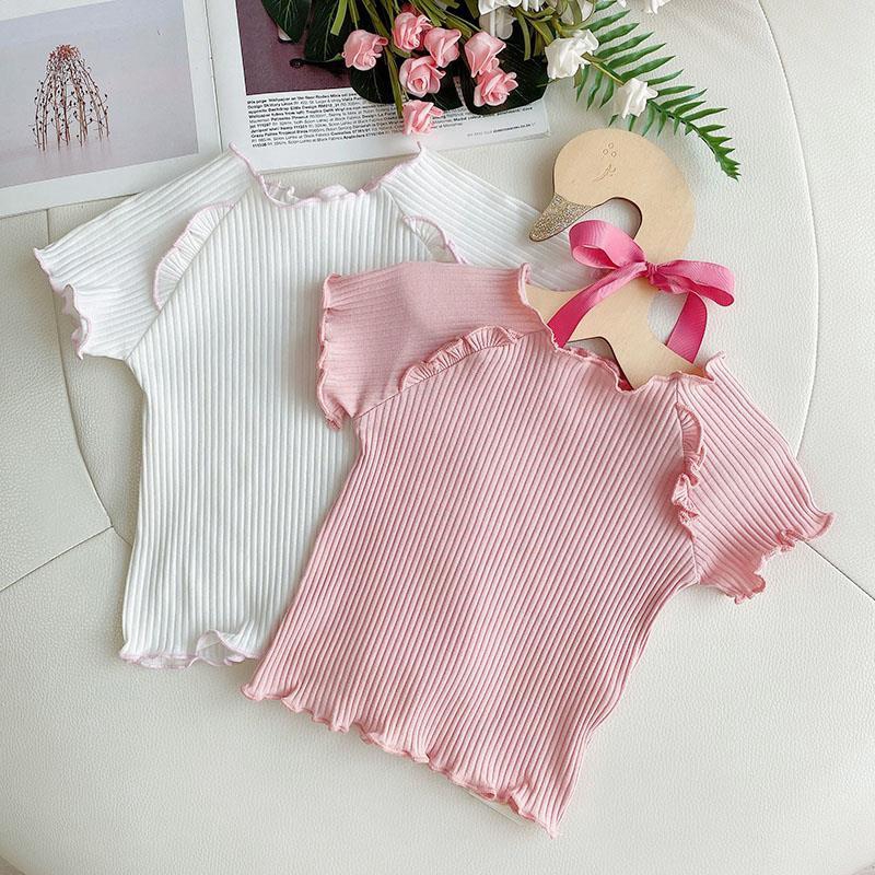  Kaos  Lengan Pendek Warna Pink Bahan Katun Tipis untuk  Bayi  