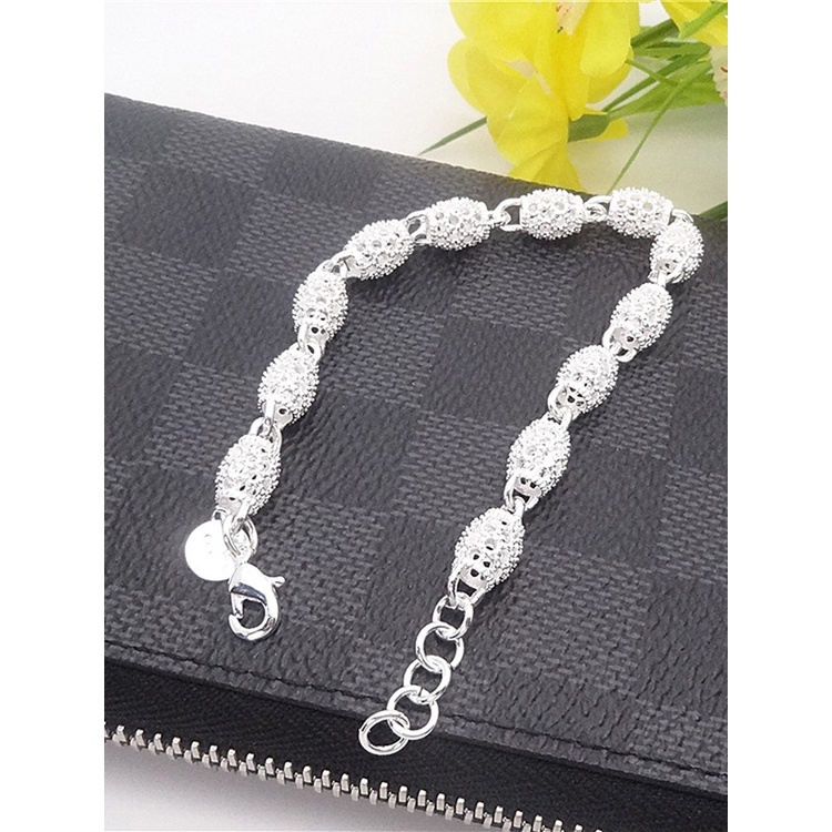 Gelang Rantai Bahan 925 Silver Model Hollow Untuk Wanita