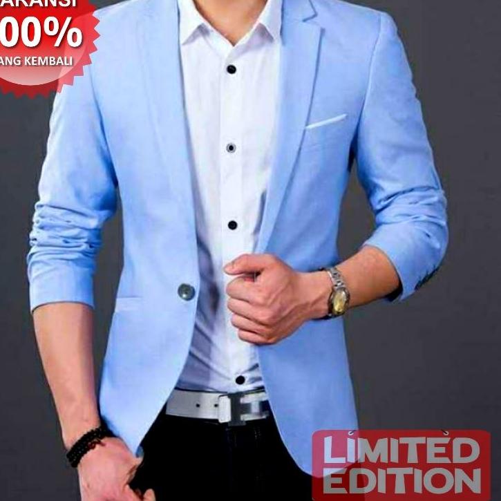 Menarik.. Jas Blazer Pria warna Biru muda maroon abu/blazer pria casual/blazer pria slim fit