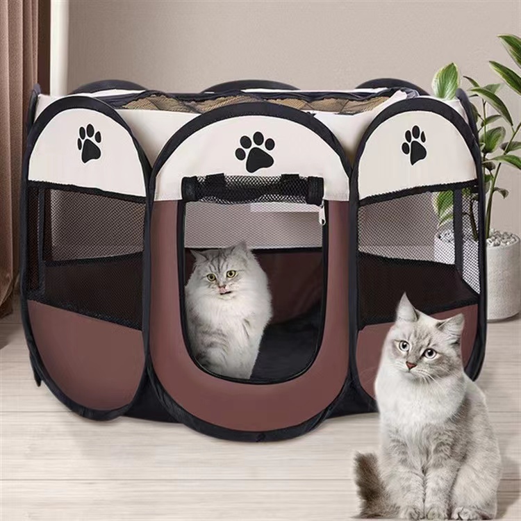 Pagar Tenda Lipat Portabel Dengan 8 Panel Untuk Kucing Anjing - Solusi Nyaman untuk Kucing Anda