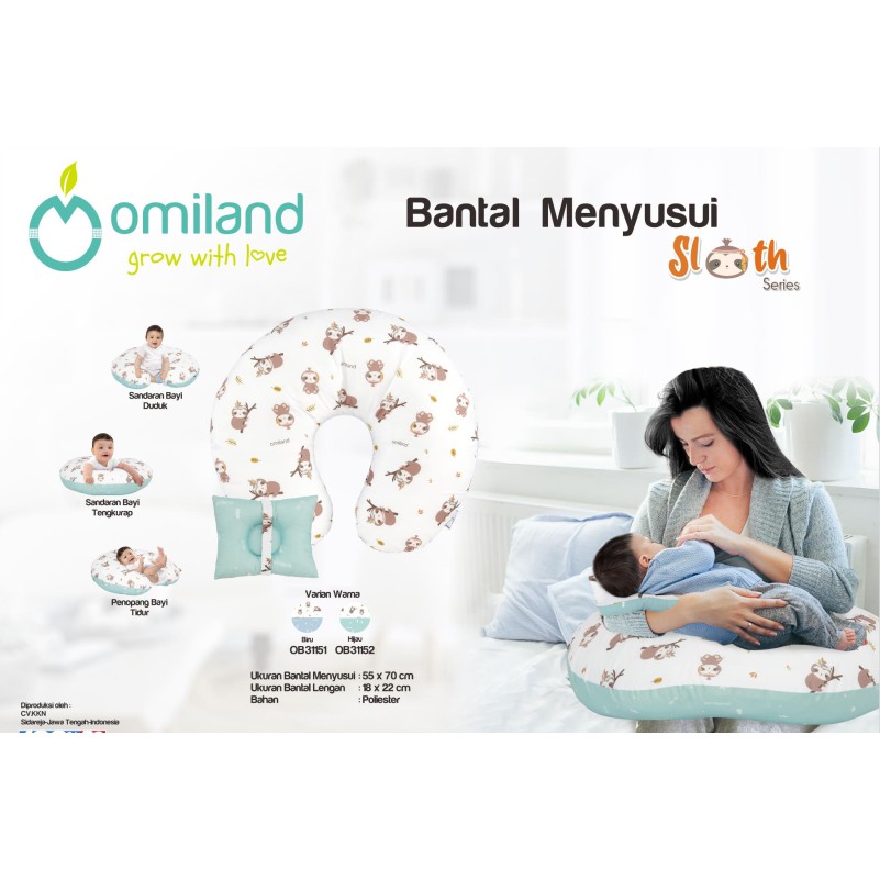 Omiland Nursing Pillow Bantal Menyusui + Free Bantal Lengan Peang Sloth Series - OB31151-2