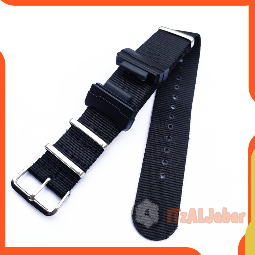 Tali jam tangan Casio G shock Nylon Nato strap Adapter - Hitam