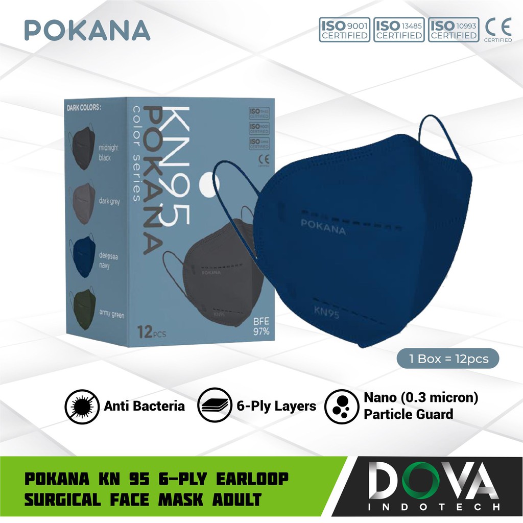 POKANA KN 95 6 -ply Earloop Surgical Face Mask Adult - Deepsea Navy