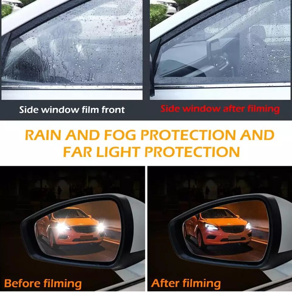 Stiker Anti Air Embun Screen Guard Kaca Spion Mobil Fog RainProof Film 2 PCS - COD