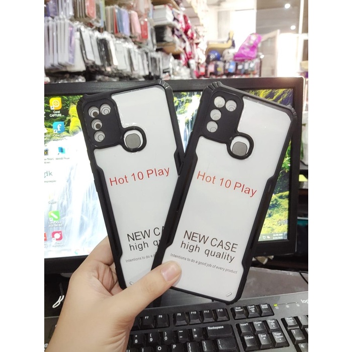 New Case Casing HP Infinix Hot 10 Play 6.82" Hard Fusion List Kondom Silikon NZR