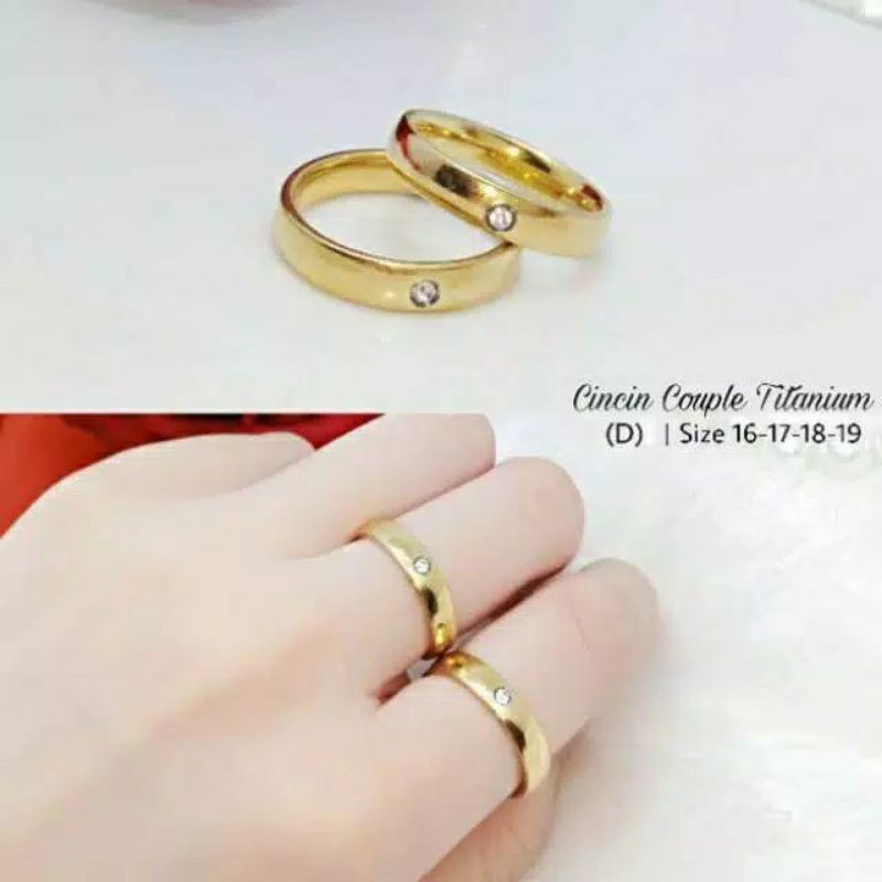 terlaris!!!cincin titaniun pemata cauple/ dapat 2 pcs concin TANPA BOX anti karat anti luntur selamany