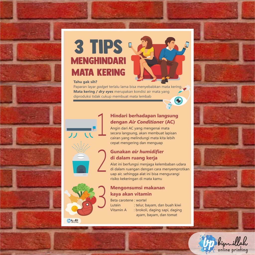 

Poster Kesehatan 3 Tips Menghindari Mata Kering