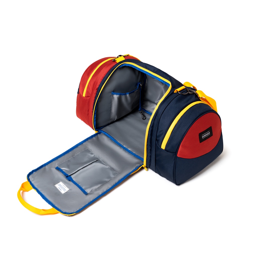 Kanavaia 3-in-1 Detachable Duffle Bag in Terracotta / Navy Blue