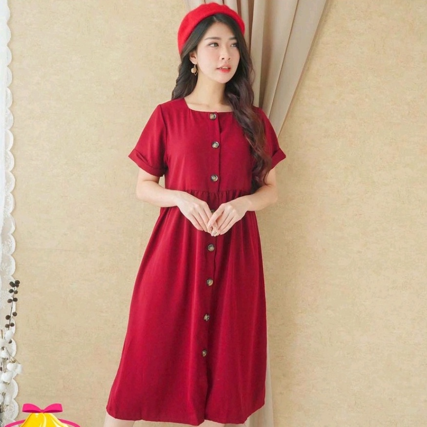 DRESS ONETHIA LONG SQUARE/CASUAL DRESS/DRESS WANITA/DRESS