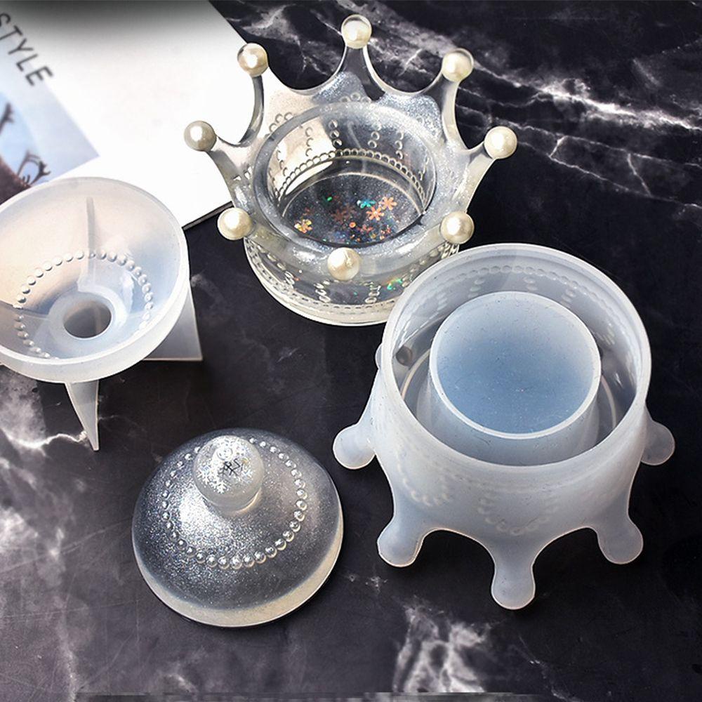 R-flower Crown Storage Box Cetakan Hadiah Epoxy Alat Membuat Perhiasan Jewelry Case Making Props Lem Kristal