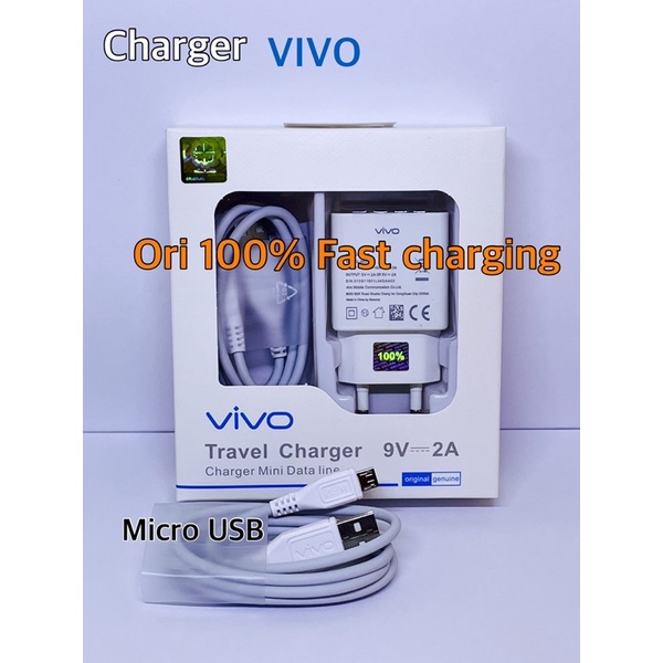 Charger Vivo Micro Usb Original 100% Fast Charging 9V 2A