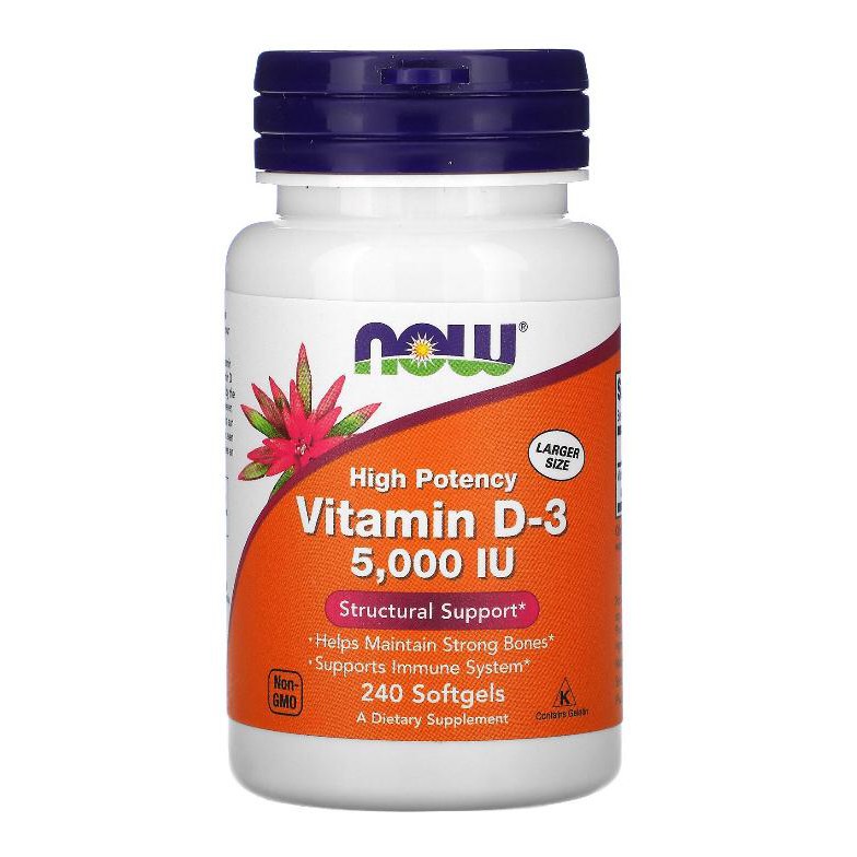 NOW FOOD VITAMIN D3 5000 IU - Vit D D-3 5000IU 240 Softgels